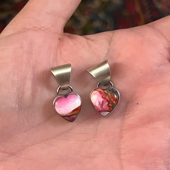 Hand Crafted Jewelry - Heart-Shaped Pink sterling silver pendant